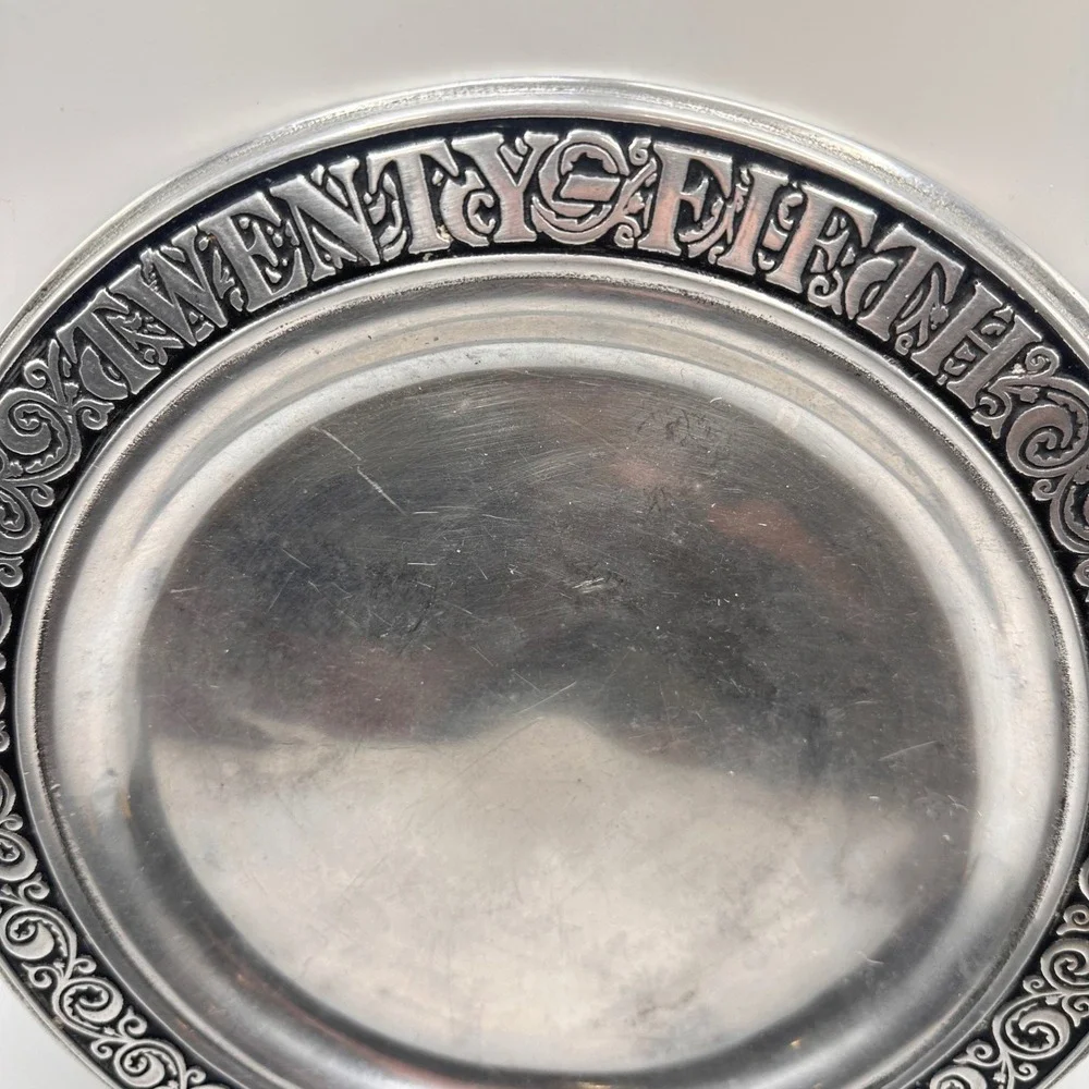 Wilton Armetale Twenty Fifth Anniversary Plate Pewter RWP Columbia PA 10.75 Inch
